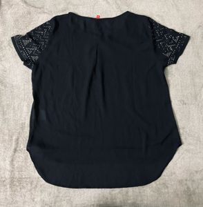 ELLE - Chic Black Embellished Top