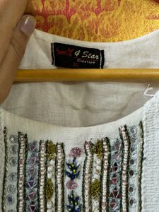 Hand Work Pure Cotten Dobby Weave Anarkli Kurti