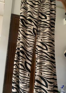 Zebra Print Flare Pants