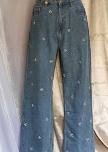 Floral Embroidered Flare Jeans