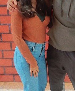 Deep V-Neck Long Sleeve Top