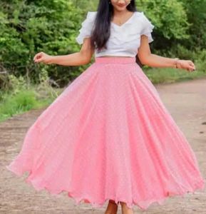 Pink Polka Dot Skirt Set
