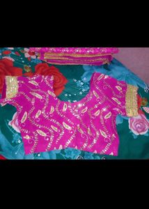 Women Net Saree It's Pure New Mene Stitched Karwa Kar Rakh Li Thi But Ek Baar Bhi Pehni Nhi It's Totally New