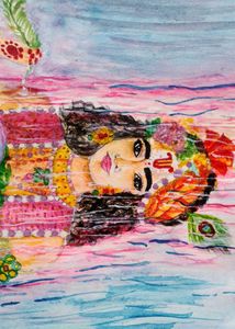 radha krishna watercolor painting