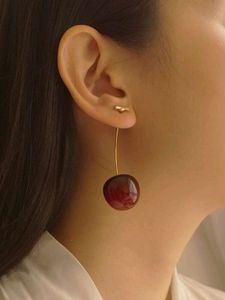 Burgandy Red Cherry Earrings
