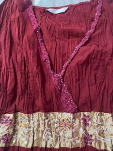 Boho Maroon Long Sleeve Top