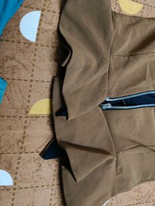 Brown Top with Zipper Detail