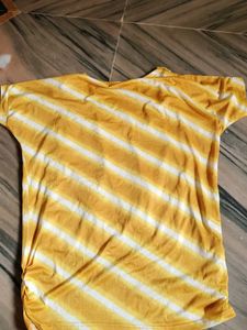 Striped Yellow Tie-Dye Top