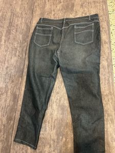 Grey Jeans With White Stitching