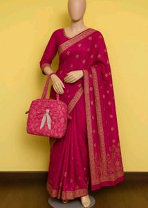 Pink Brocade Bow Bag