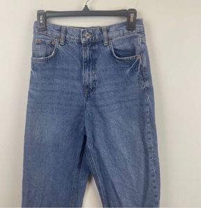 ZARA WIDE LEG JEANS with SPLIT HEM