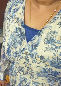 Blue Floral Print Maxi Dress(silver Butis)