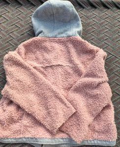 Pink Fuzzy Hooded Jacket