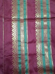Green &amp; Gold  Maroon Handloom Saree