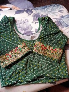 Green Embroidered Blouse