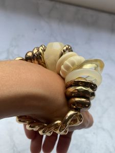 Ladies Thick Goldish Brass Coloured Bracelet Acces