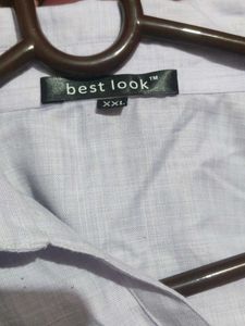 White 3/4 Sleeve Button Down Shirt