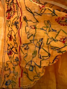 Elegant Yellow Hand Embroidered Saree