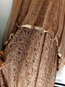 Elegant Brown Lace Dress