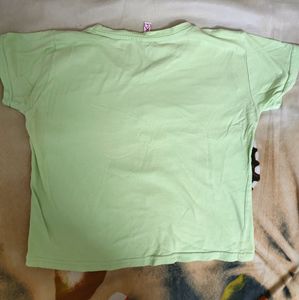 Elichi Green Coloured Crop Top