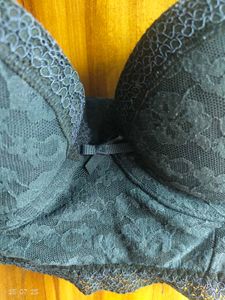 Navy Blue Push Up Lace Bra