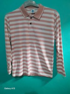 Striped Long Sleeve Polo Tshirt