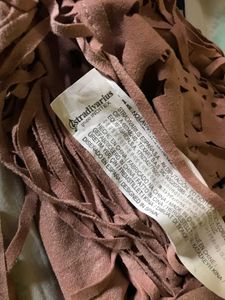 Stradivarius Pink Suede Shawl With Fringes
