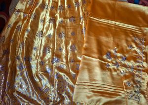 Yellow SATIN Pure Poshak