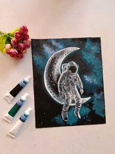 Astronaut Moon Painting