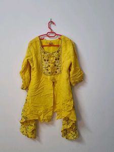 Yellow Embroidered Kurta Set