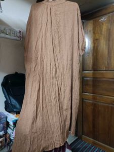 Brown Maxi Shirt Dress