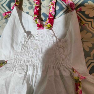 Cute White Dress with Elephant