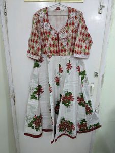 Full Cotton Designer Suit With Uper Linner Size 36