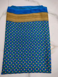 Synthetic Blue Saree