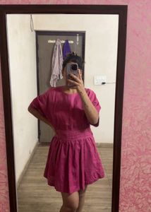 Pink Fit &amp; Flare Mini Dress