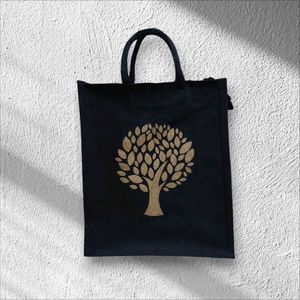 BEAUTIFUL CANVAS BLACK TOTE/LUNCH BAG