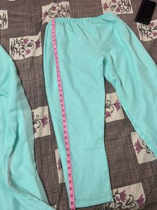 Women Cyan Kurta Set And Duppta