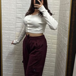 Maroon Cargo Sweatpants