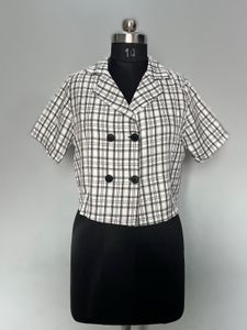 Checkered Crop Top Base Coat