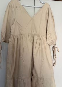 Beige Babydoll Dress