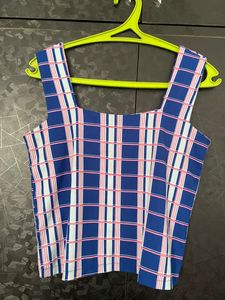 Square print Crop Top
