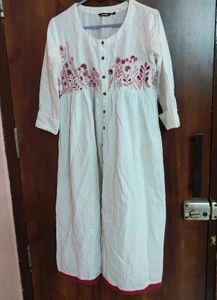 Embroidered White Dress