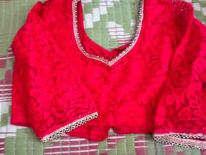 Red Floral Blouse