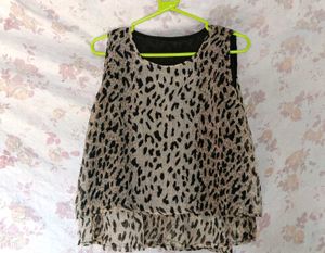 Animal Print Sleeveless Top