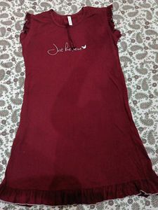 Burgundy Nightgown Dress