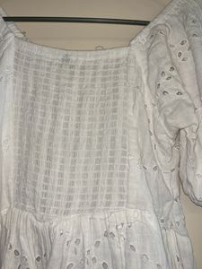 Schiffli  White Mini Dress