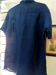 NEW ORVIS Navy Blue linen Shirt