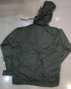 Olive Green Puffer Jacket with Hood