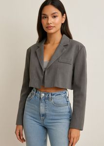 Cropped Gray Blazer