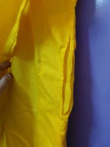 Yellow Cotton Kurta Men
